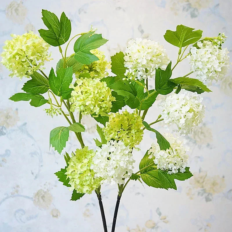 hortensia boule de neige luxe fleurs artificielles pour décoration intérieure - vue 1 sur 6