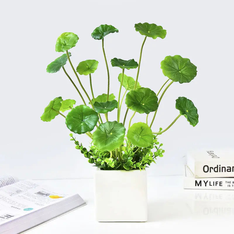 plantes artificielles lotus avec eucalyptus pour décoration intérieure - vue 3 sur 6