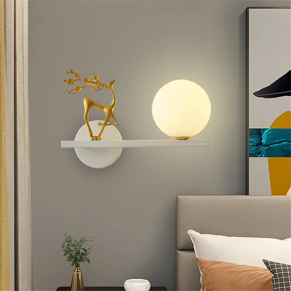 applique murale led cerf doré pour décoration artistique intérieure - vue 3 sur 8