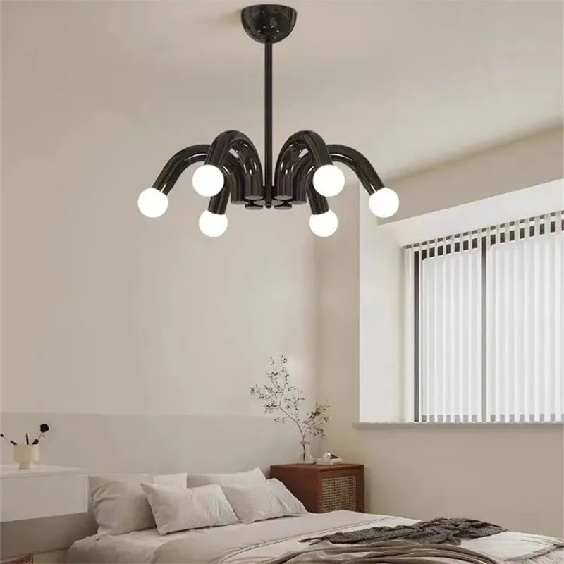 lustre nordique à led style art déco pour décoration élégante - vue 4 sur 9
