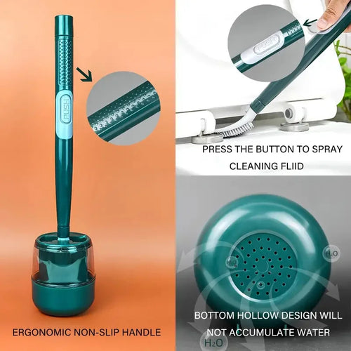 ensemble brosse de toilette avec support mural et manche long - vue 3 sur 8