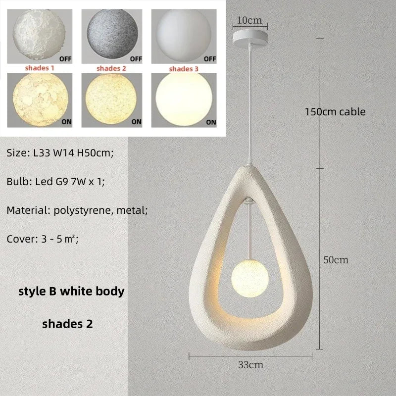 suspension led minimaliste nordique wabi sabi décor intérieur