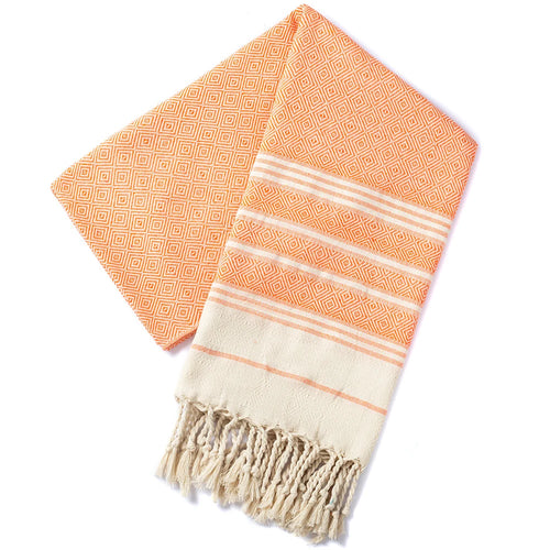 Serviette de plage coton jacquard losanges seche rapide