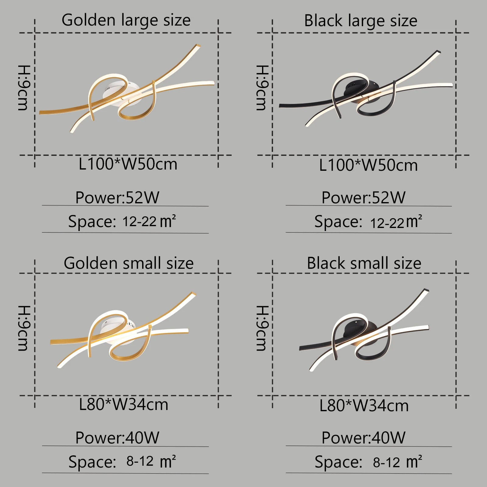 Modern Alexa LED Chandelier For Smart Home, Used In Living Room, Bedroom, Study, Lampara Technology Black/gold Modern Chandelier - vue 5 sur 10