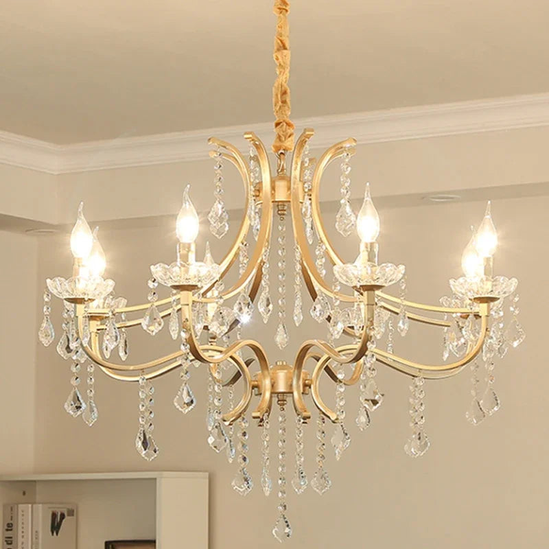 lustre en cristal moderne avec éclairage LED élégant - vue 4 sur 8