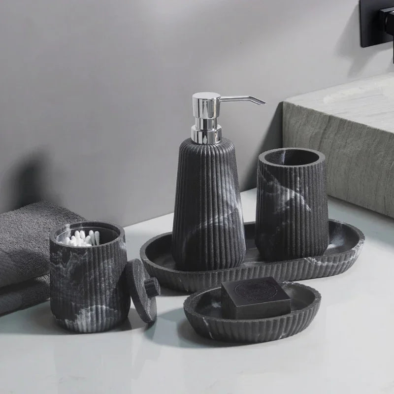 accessoires de salle de bain en grès pour rangement et décoration - vue 4 sur 24