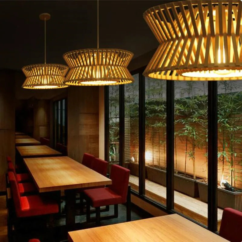 lustre en bois massif style nord-européen pour éclairage intérieur - vue 3 sur 7