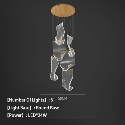 lustre en acrylique à led pour décoration intérieure élégante - vue 7 sur 14