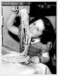 affiche art mural femmes buvant du vin et spaghettis décoration maison