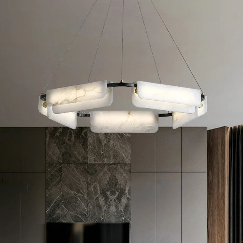 suspension en marbre espagnol de luxe en bronze - vue 4 sur 7