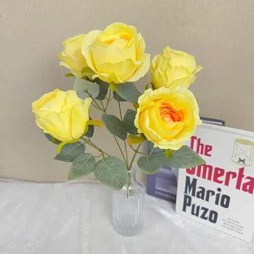 bouquet de roses artificielles en soie pour mariée décoration élégante - vue 2 sur 16