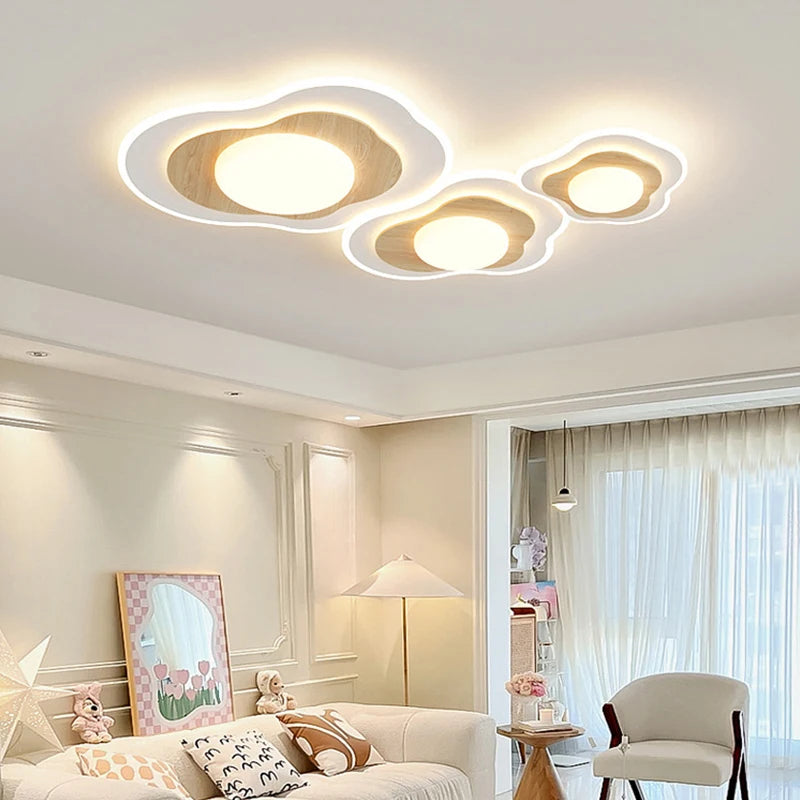 Plafonnier Chambre principale LED luxe blanc bois crème Style pour chambre salon salle d'étude vestiaire maison chaleureuse déco - vue 6 sur 10