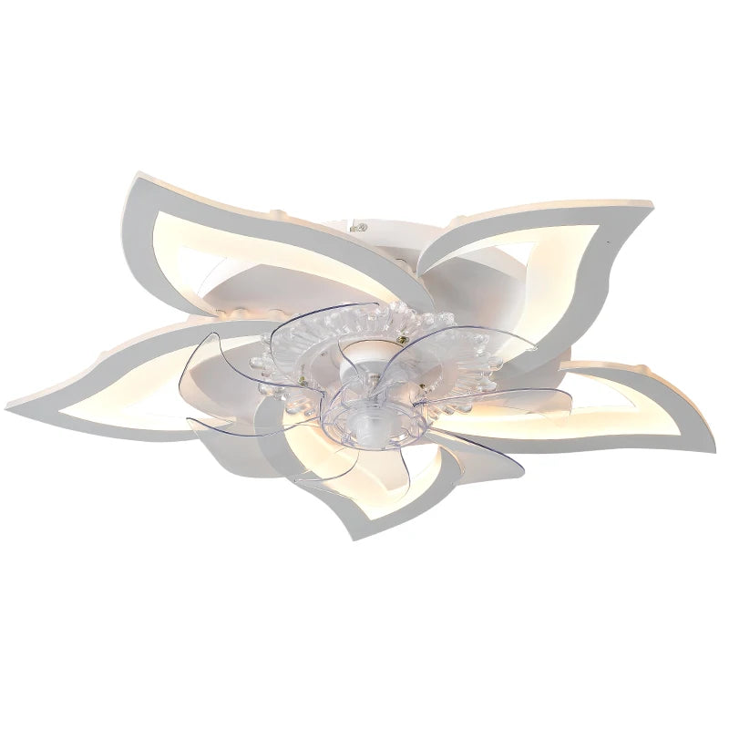 Busmos Fan LED Pendant Lamp Modern LED Pendant Lamp For Living Room, Bedroom, Studio Fan LED Pendant Lamp Dimmable White - vue 6 sur 9