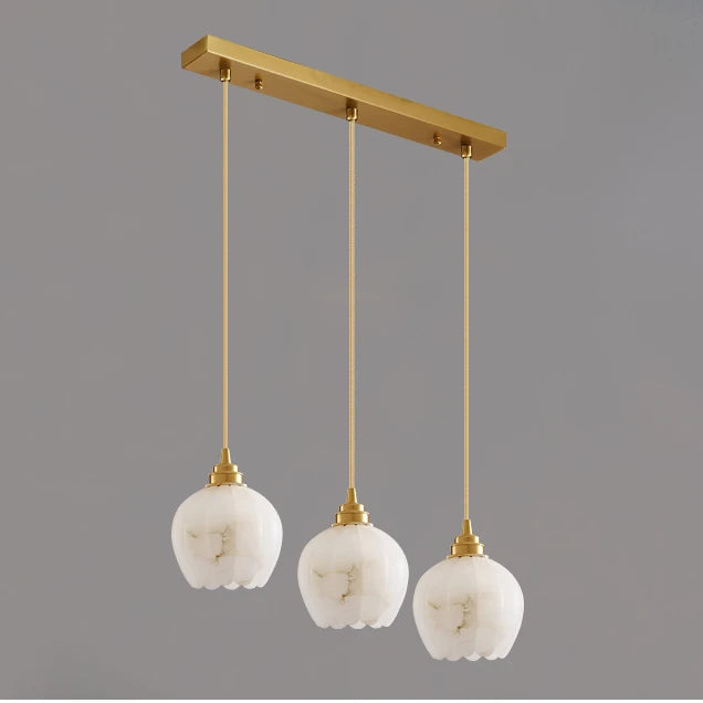 suspension nordique en marbre et cuivre design minimaliste