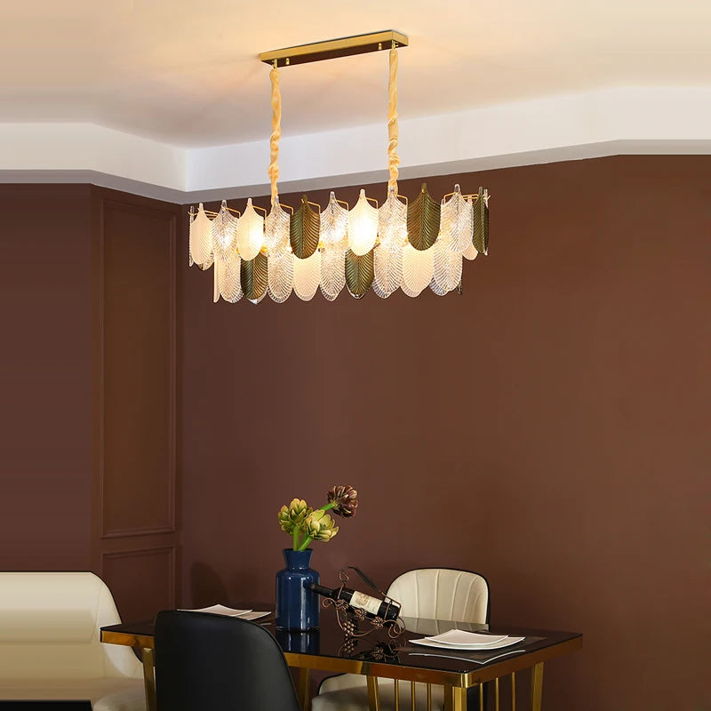 suspension moderne en acier inoxydable et verre décoratif - vue 2 sur 13