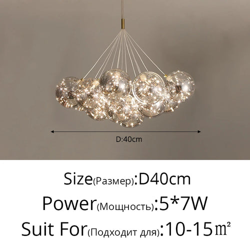 lustre en verre design créatif éclairage intérieur élégant led - vue 11 sur 12