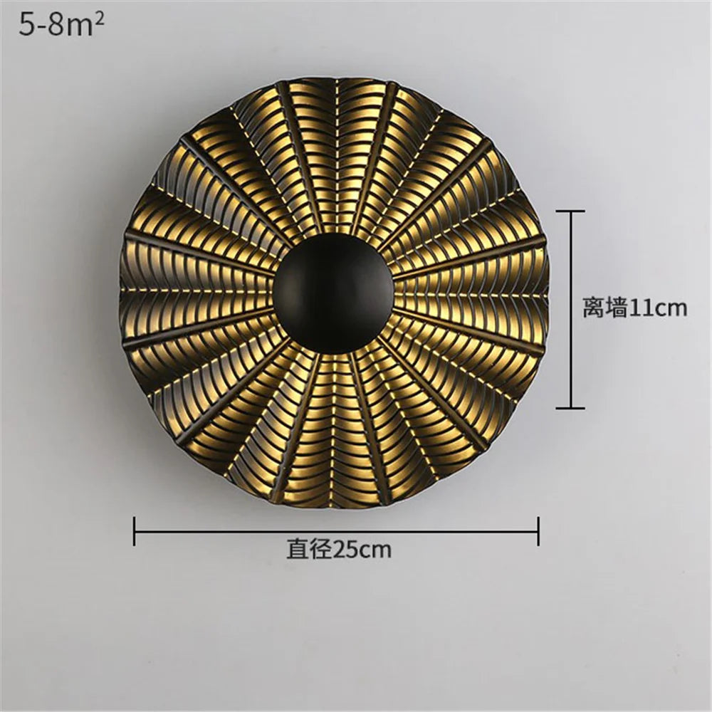 applique murale LED ronde en métal nordique décoratif pour intérieur moderne - vue 10 sur 23
