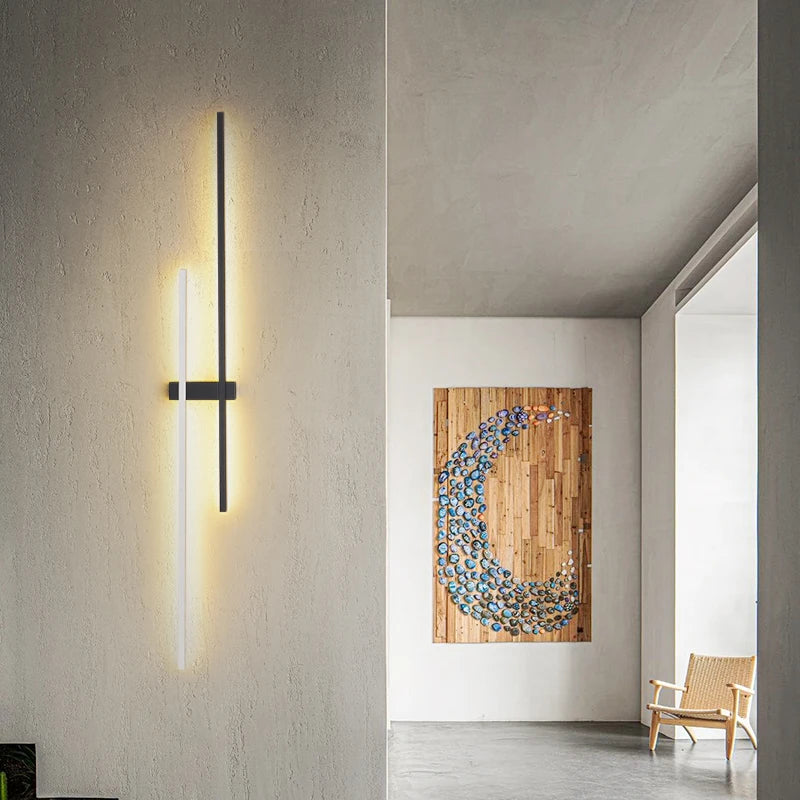 applique murale led minimaliste art déco appliques aluminium - vue 6 sur 16
