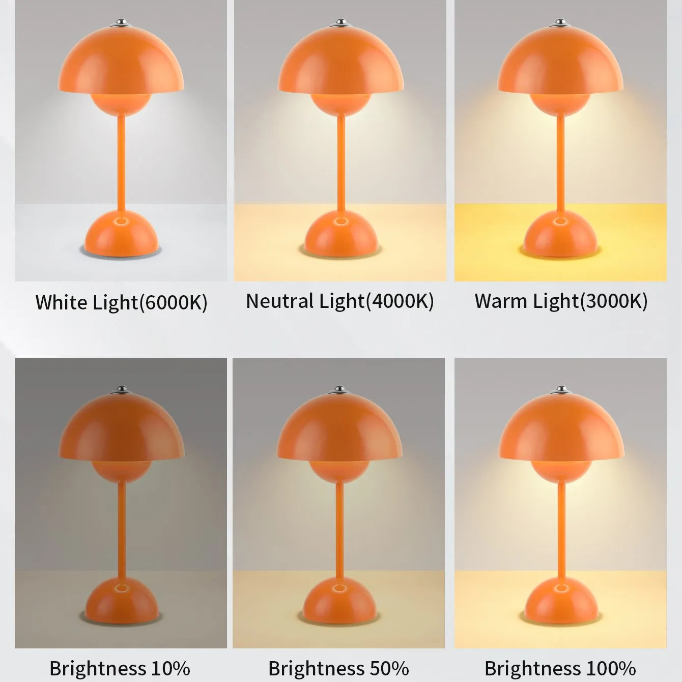 Lampe de table led nordique interrupteur tactile supérieur lampe de table de chargement USB lampe de champignon de bourgeon de fleur lampe de table décorative de table de chevet - vue 4 sur 14