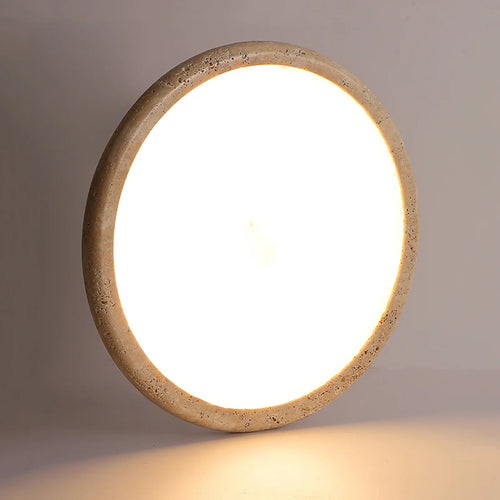 Plafonnier Led en travertin jaune - vue 4 sur 6