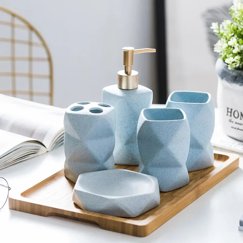 ensemble de céramique nordique pour salle de bain cadeau décoratif - vue 3 sur 15