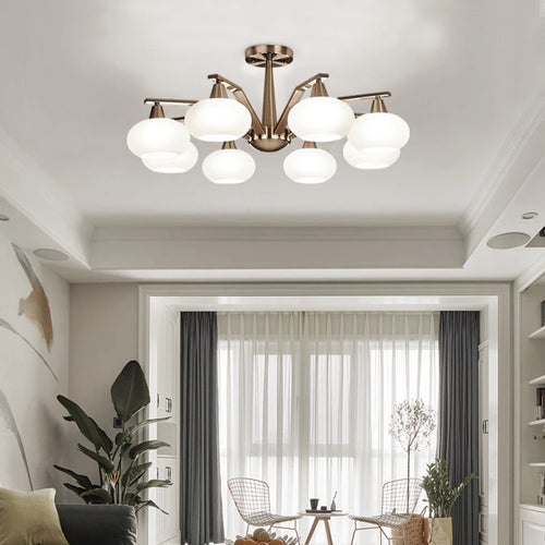 Lustre led métal nickel moderne - vue 6 sur 12