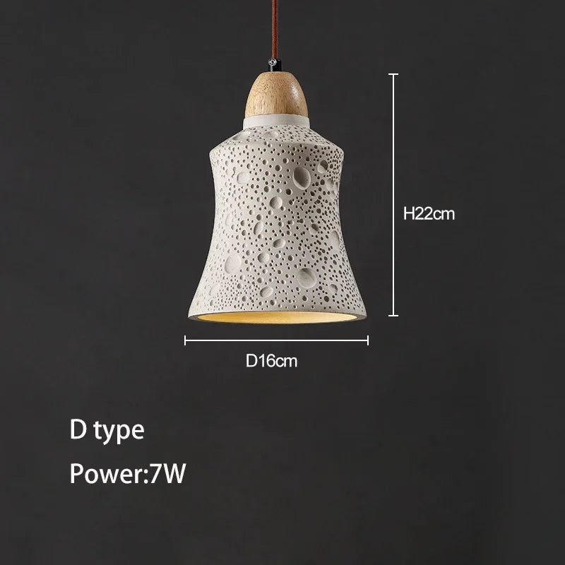 suspension wabi-sabi en ciment et travertin pour décoration intérieure - vue 9 sur 14