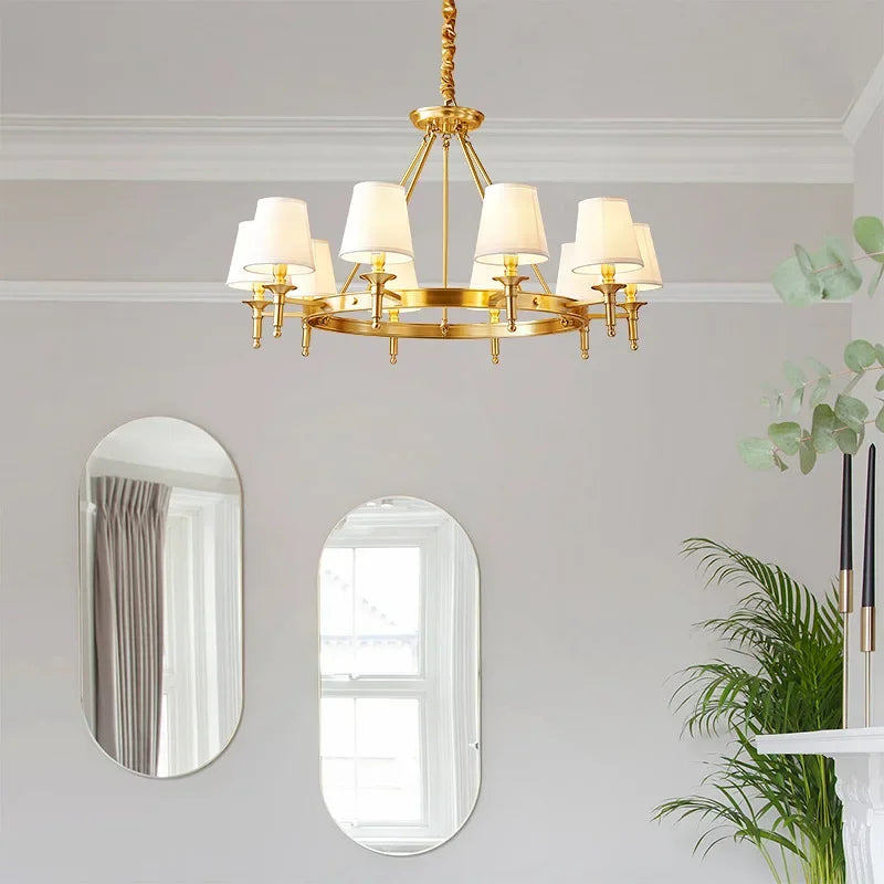 plafonnier led en cuivre design nordique moderne et luxueux - vue 4 sur 16