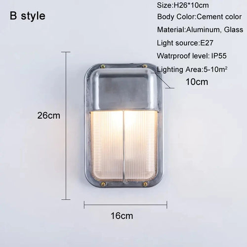 applique murale led rétro imperméable en aluminium idéale pour extérieur et intérieur - vue 15 sur 15