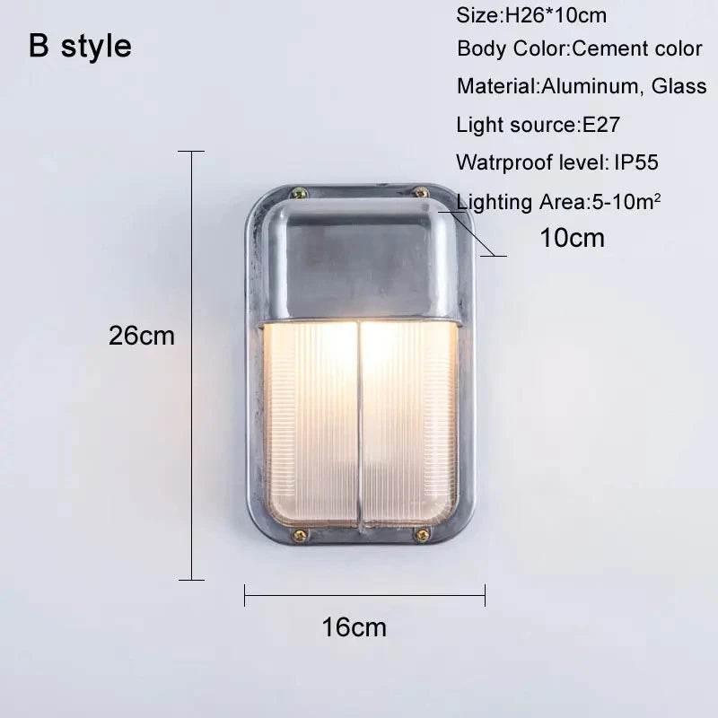 applique murale led rétro imperméable en aluminium idéale pour extérieur et intérieur - vue 14 sur 15