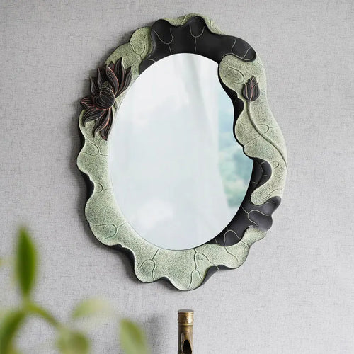 miroirs décoratifs ovales adhésifs rétro pour décoration murale - vue 2 sur 7