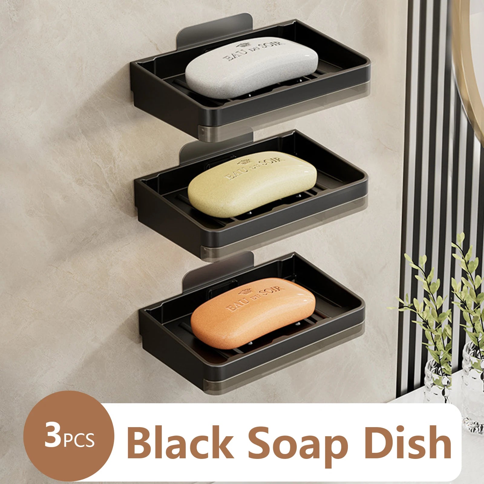 support mural pour porte-savon et accessoires de salle de bain - vue 7 sur 14