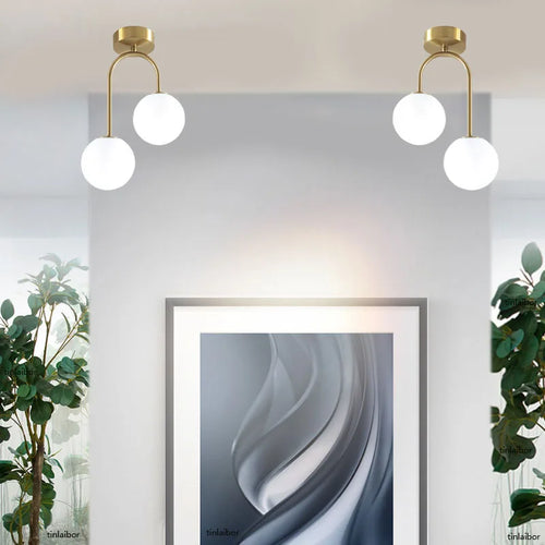 plafonnier boule simple en acrylique pour divers espaces - vue 3 sur 9
