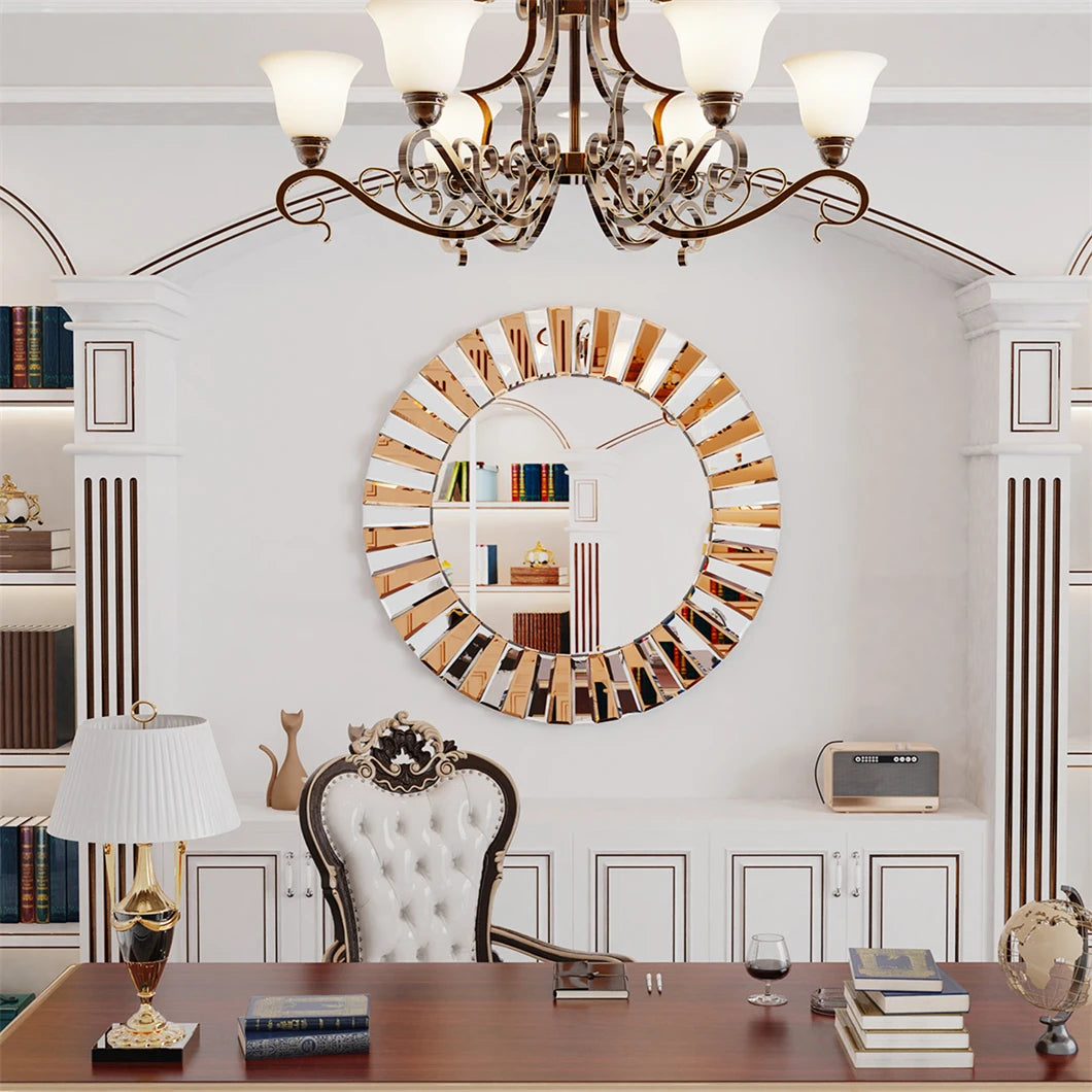 miroir décoratif mural rond pour un style contemporain - vue 4 sur 7