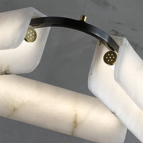 lustre nordique en marbre led pour décoration moderne - vue 6 sur 12