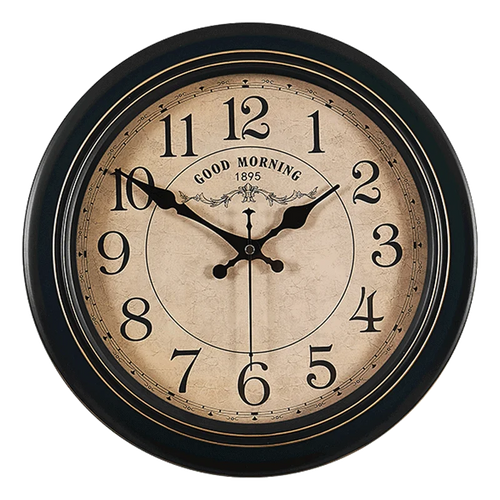 horloge murale vintage silencieuse design classique en métal - vue 3 sur 26