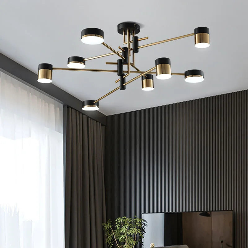 2024 LED Chandelier Lighting Modern Living Room Kitchen Decoration Indoor Metal Hanging Light Fixtures For Drawing Room - vue 4 sur 12