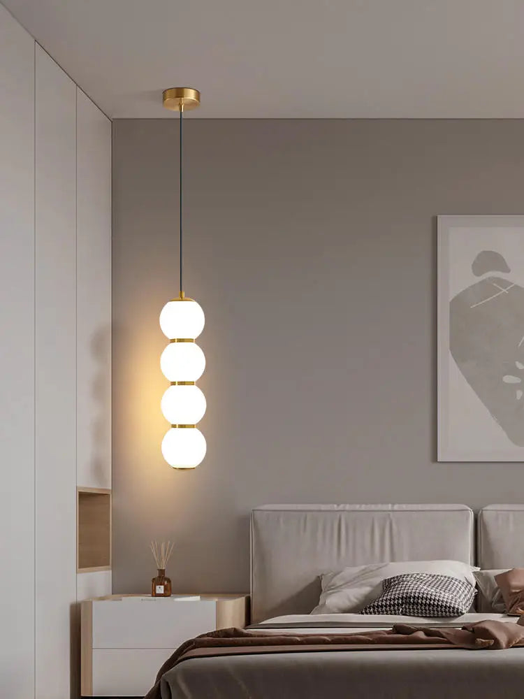 lustre en verre blanc design pour décoration intérieure moderne - vue 4 sur 12