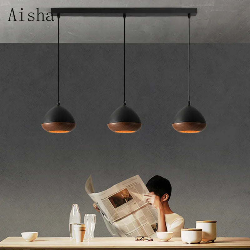 lustre nordique style japonais wabi-sabi en fer décoratif - vue 4 sur 10