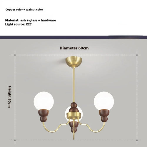 suspension en verre rétro en bois pour intérieur élégant - vue 12 sur 14