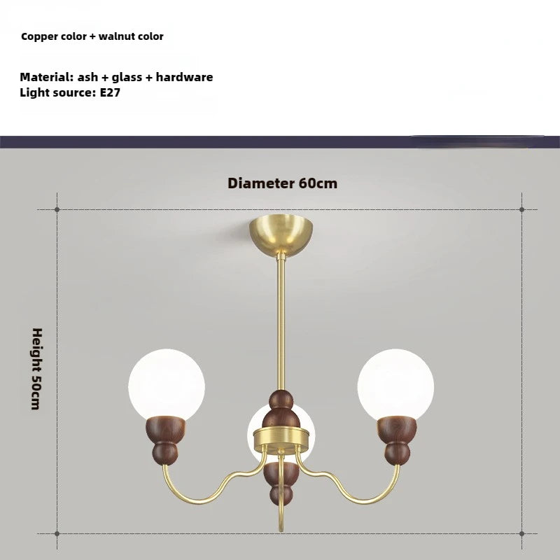 suspension en verre rétro en bois pour intérieur élégant - vue 11 sur 14