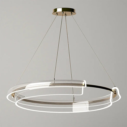 lustre design led de luxe avec anneau simple dimmable - vue 2 sur 6