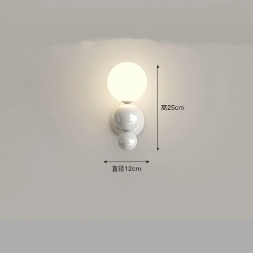 applique murale led en métal avec boule acrylique