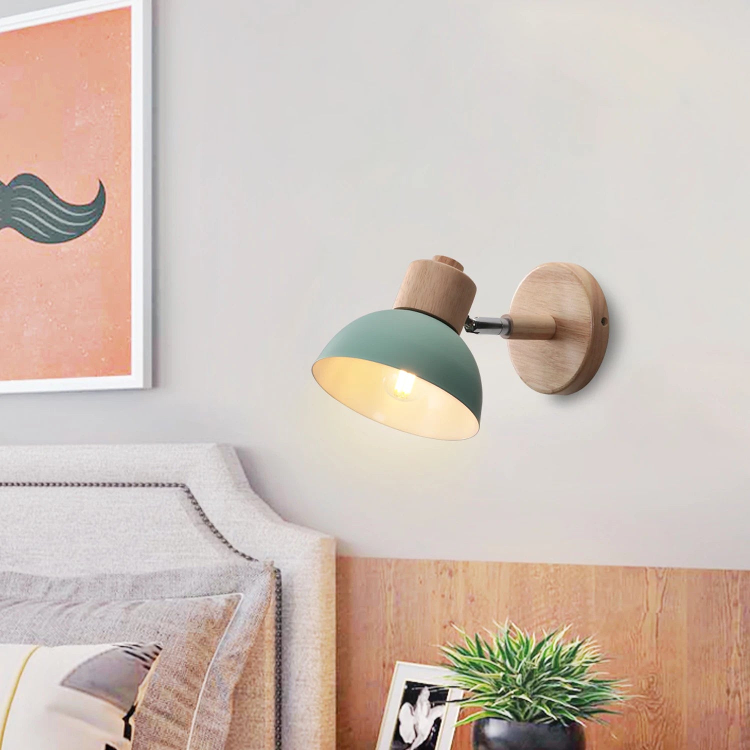 applique murale nordique en bois style mignon et moderne - vue 3 sur 13