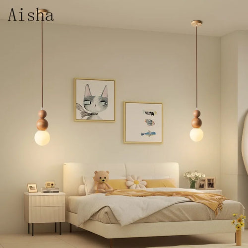 suspension en bois massif japonais style wabi sabi pour intérieur - vue 5 sur 8