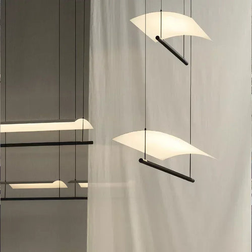 lustre suspendu moderne nordique éclairage design long et simple - vue 6 sur 12