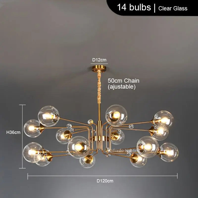 lustre led moderne 10 globes - vue 12 sur 18