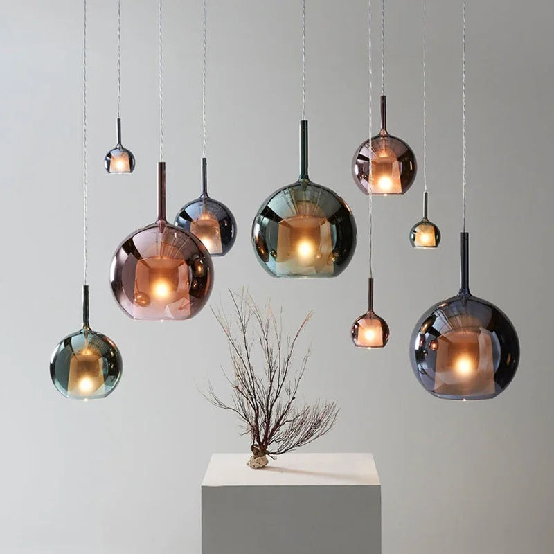 suspension moderne led en verre pour restaurant intérieur - vue 2 sur 10