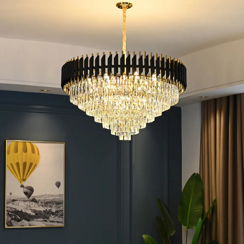 lustre led en cristal moderne idéal pour décoration intérieure de luxe - vue 7 sur 13