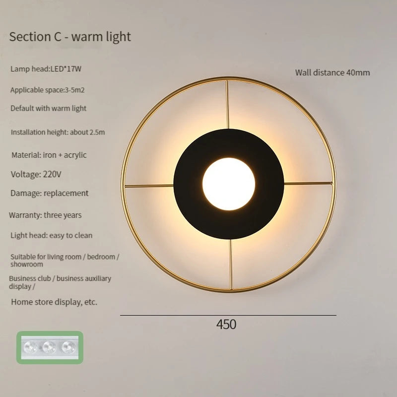 applique murale led moderne pour hôtel et éclairage domestique - vue 10 sur 12